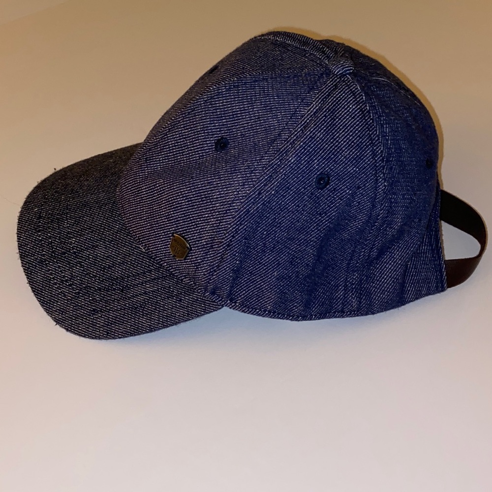 OVS Denim Six Panel Leather Adjustable Hidden Band Baseball Cap Size OS - Picture 7 of 7